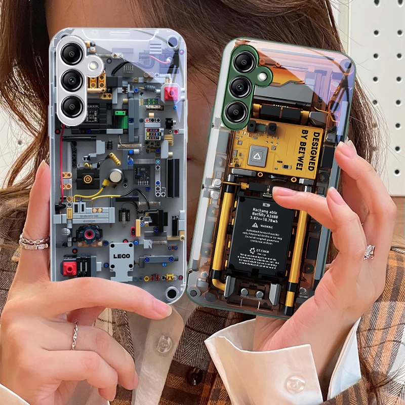 Механическое устройство черное для Samsung Galaxy A14 4G 20 30 52 20S 21S 22 A32 33 34 42 50 51 53 54 70 71 72 73 5G