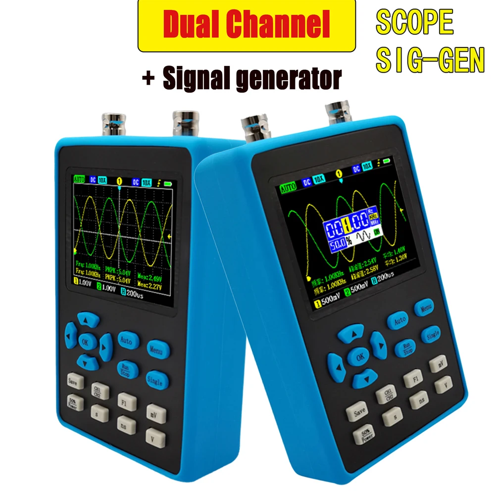 

Двухканальный осциллограф DSO2512G, 2,8 дюйма, 120 Мвыб./с, 10 мВ