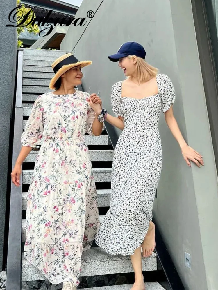 

Dulzura 2022 Summer Women Floral Ruffle Sexy Y2K Clothes Short Sleeve Backless Bodycon Midi Dress Outfits Birthday Party Club