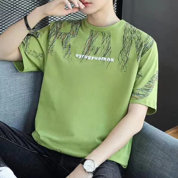 W2989- summer swallow embroidery short sleeve t-shirt men's fashion casual round neck