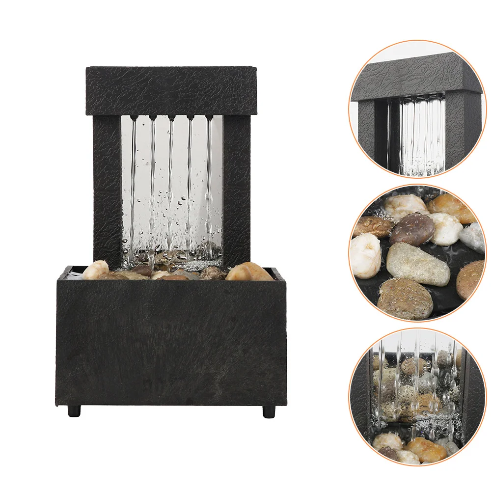

Portable Tabletop Fountain Portable Desk Stony Rock Waterfall Office Decor Water Basin Decoration Indoor Zen Garden