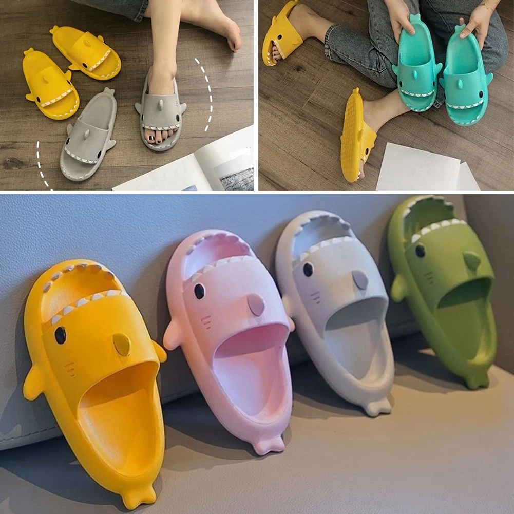 

Женские летние сандалии тапочки «акулы», женские шлепанцы 2022, мужские домашние противоскользящие модные туфли для пар, уличные комнатные с...