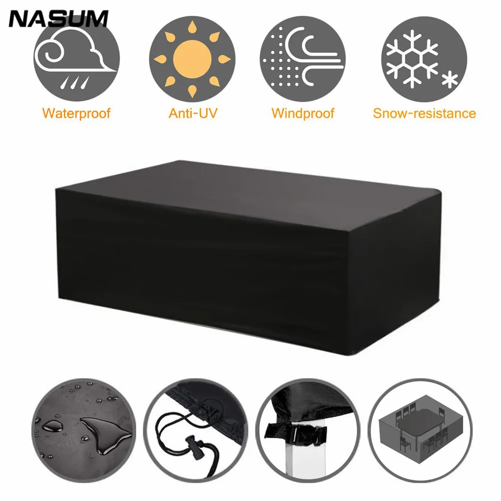 

NASUM 420D Nylon Oxford Waterproof Outdoor Furniture Cover Anti-UV Garden Patio Table Shelter 315x160x74cm