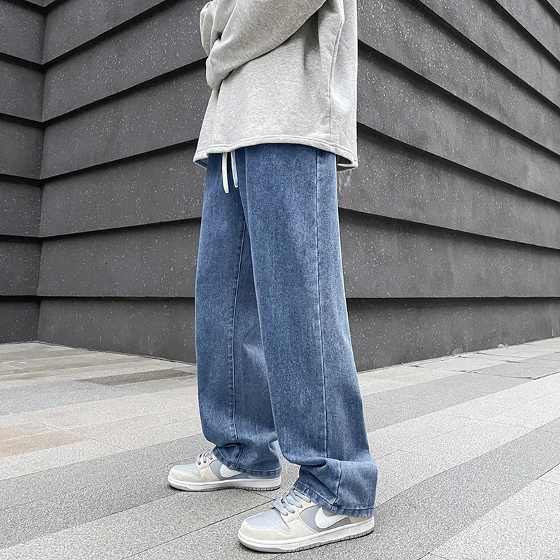 Men's Black Jeans Brand 2022 New Spring Hip Hop Streetwear Korean Wide Leg Jeans Men Pants Fashion Y2K Straight Casual Jeans Men