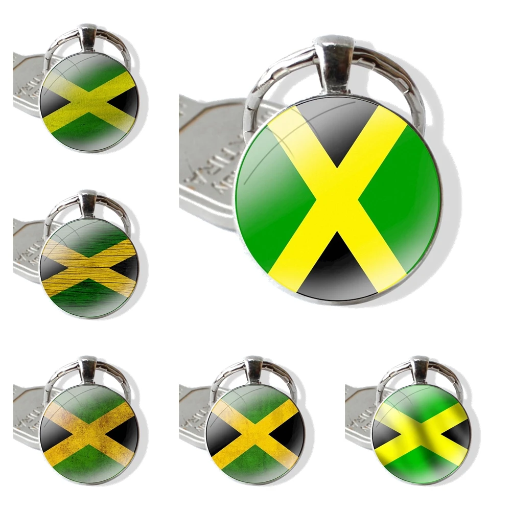 Брелок-кольцо для ключей с подвеской в стиле ретро национальным флагом Ямайки