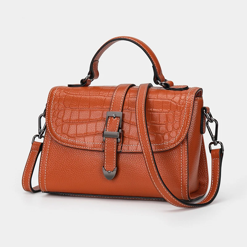

Fashion Trend Boston Messenger Luxury Designer Handbags Women'S Genuine Leather Casual Vintage Tote Shoulder Bags For Ladies Gir