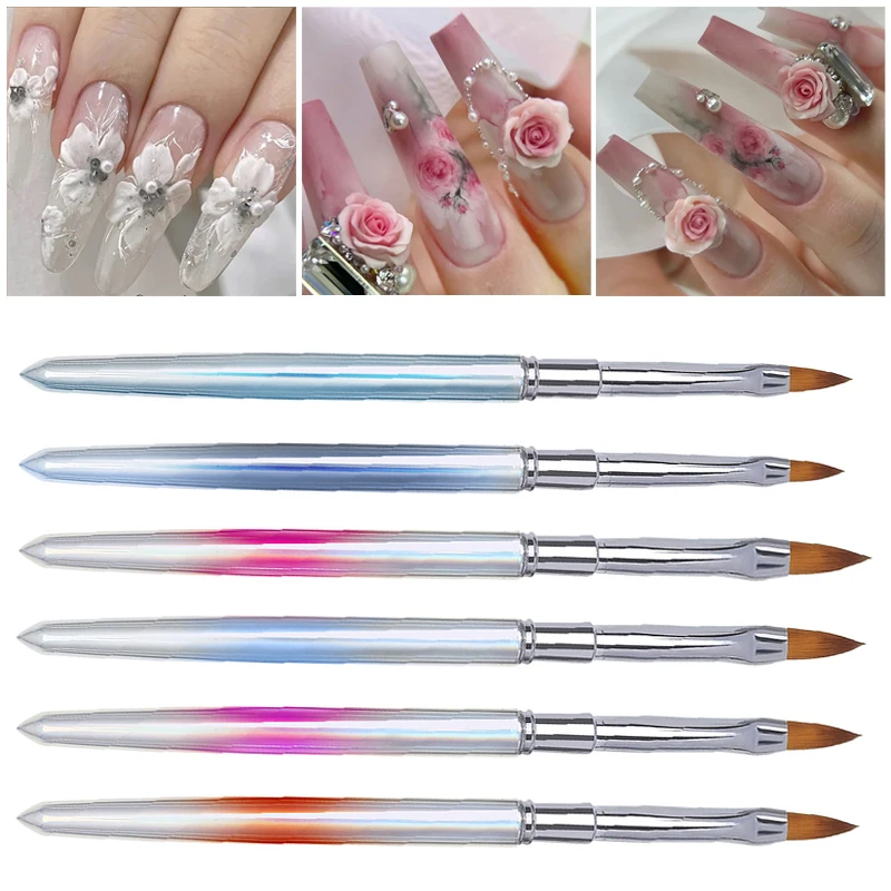 

New Easy To Use Nail Beauty Tool Acrylic Nail Art Mink Hair Carving Pen Drawing Gradient Laser Handle Manicure Nail Brush Tool