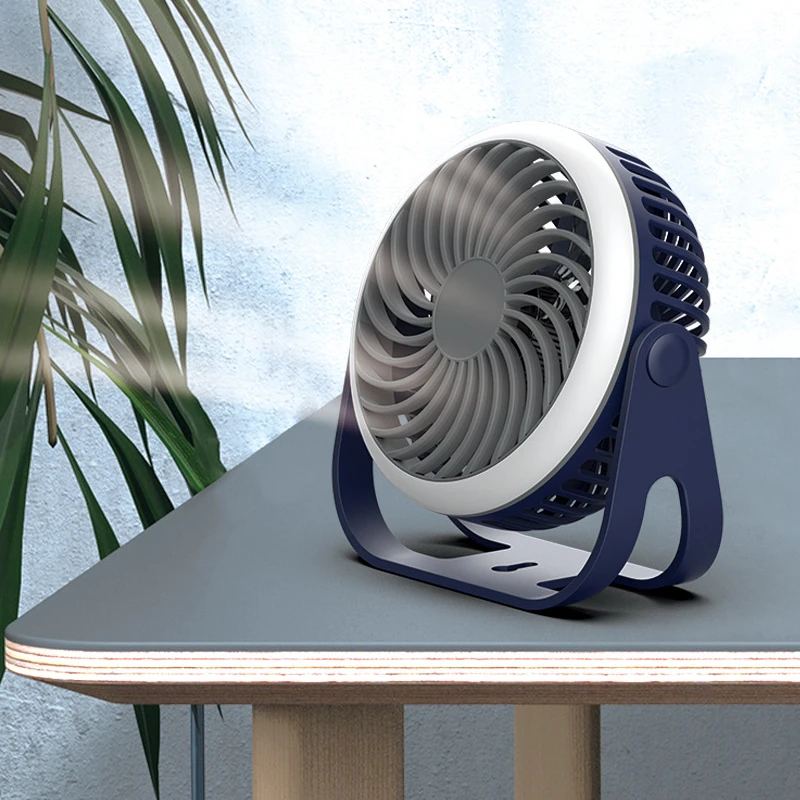 2023 New Mini Fan Outdoor Portable Desktop Fan with Night Lights High Wind Silent Charging Small Fan
