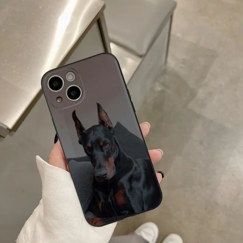 cool dobermann animal Phone Case FOR IPhone 14 13 11 12 Pro 8 7 Plus X 13 Pro MAX XR XS MINI Black Covers
