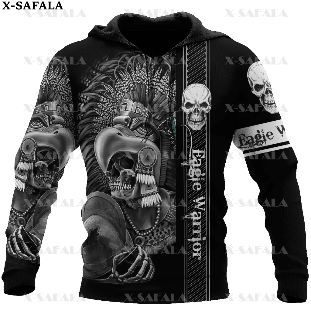 

Custom Name Aztec Mexican Skull New Mexico Eagle 3D Printe Hoodie Man Female Zipper Pullover Sweatshirt Hooded Jersey-9