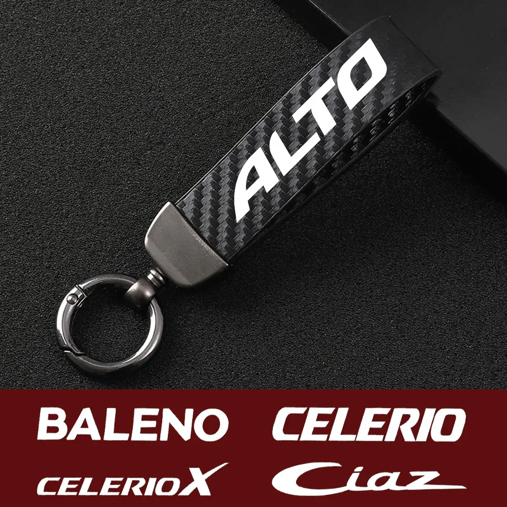 

Car Key Chain Key Holder Carbon Fiber Belt Buckle For Suzuki Alto Baleno Celerio Ciaz Equator Ertiga Grand Vitara Hustler Ignis