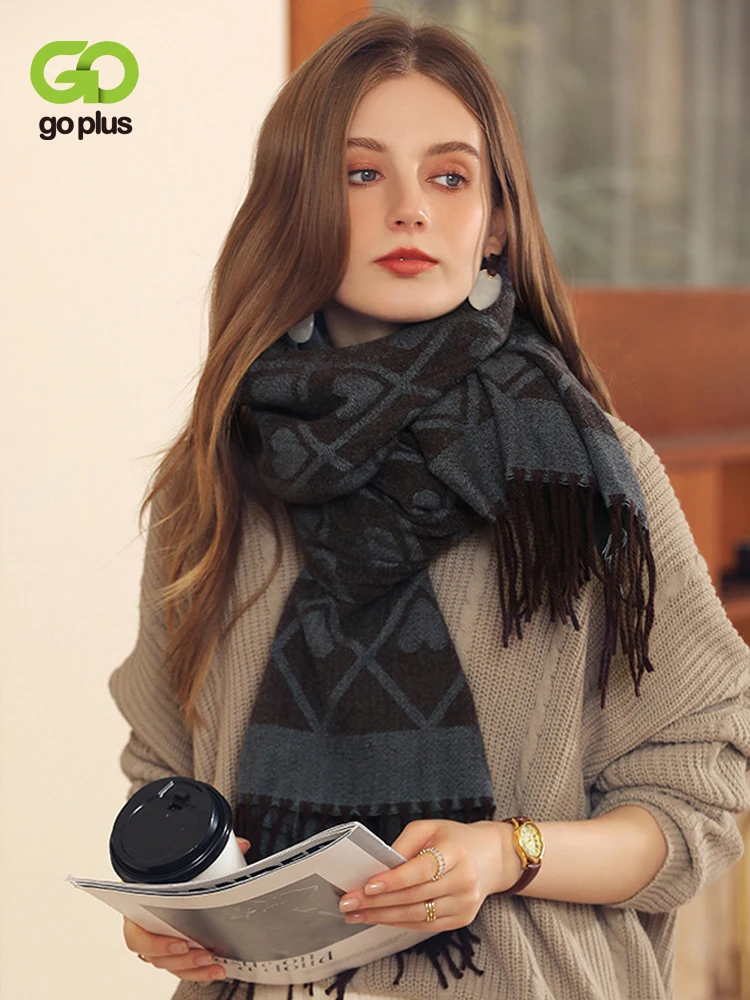 

GOPLUS Scarf Winter Women Print Scarves Fulares Pashminas Para Mujer Damen Schal Sjaals Voor Dames Grande Echarpe Femme Hiver