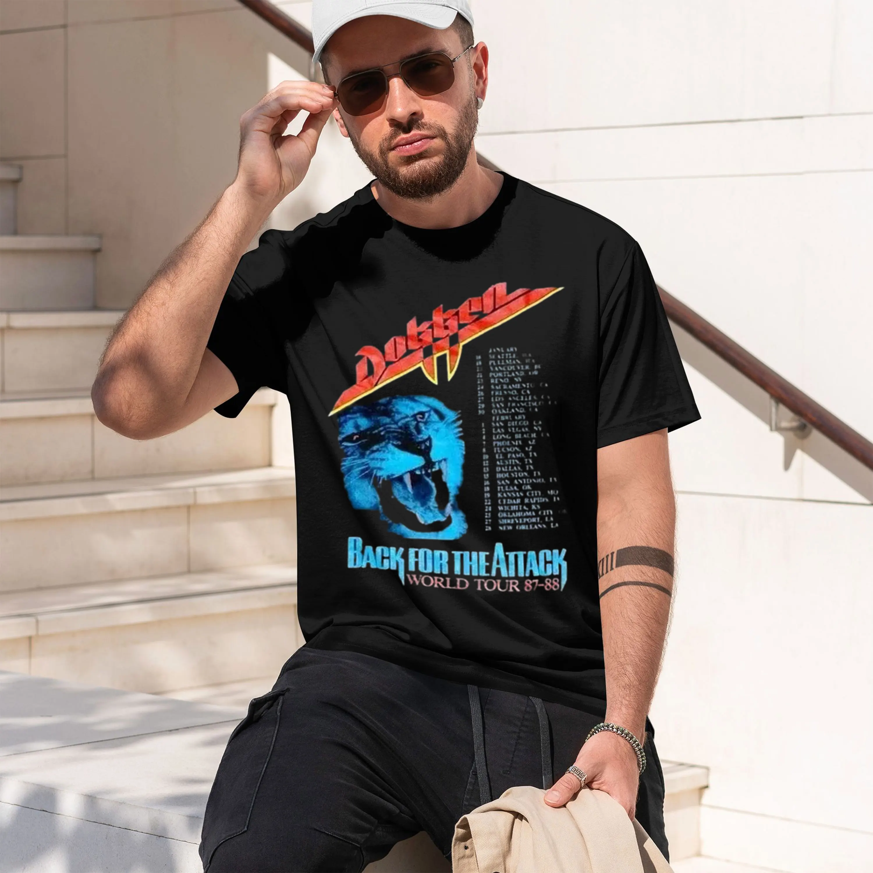 Фото Винтажная футболка kken Ba For The Atta Tour 1987 года, новая модель 2026 года, мужская футболка с коротким рукавом и круглым вырезом, классическая повседневная футболка, несколько цветов №1