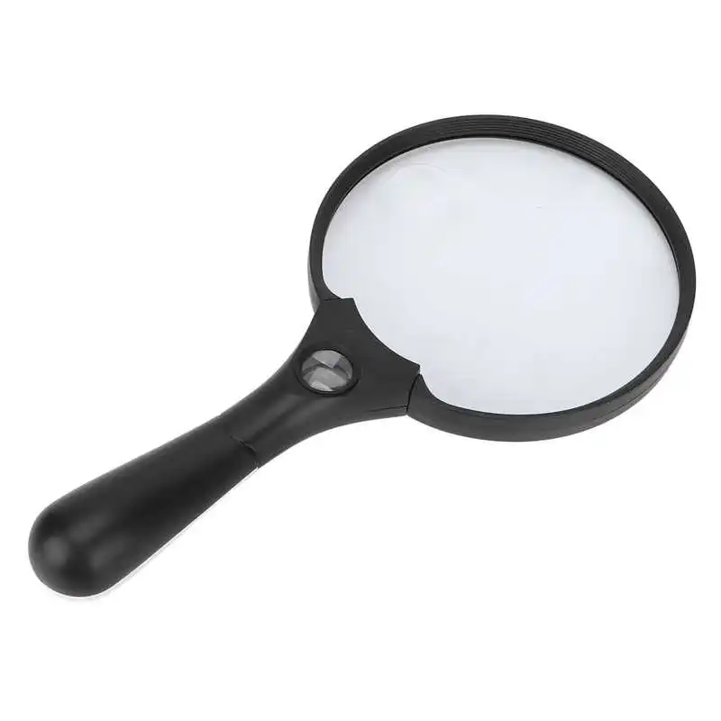 

LED Magnifying Glass Portable Handheld Magnifier Firm Sturdy Stylish ABS 2X 4X 25X Ergonomic Handle for Elderly for Reading for