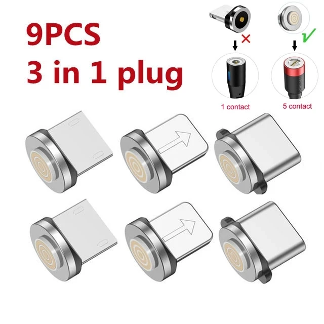 

9 шт., магнитный Кабель-адаптер с разъемами Micro Usb типа C
