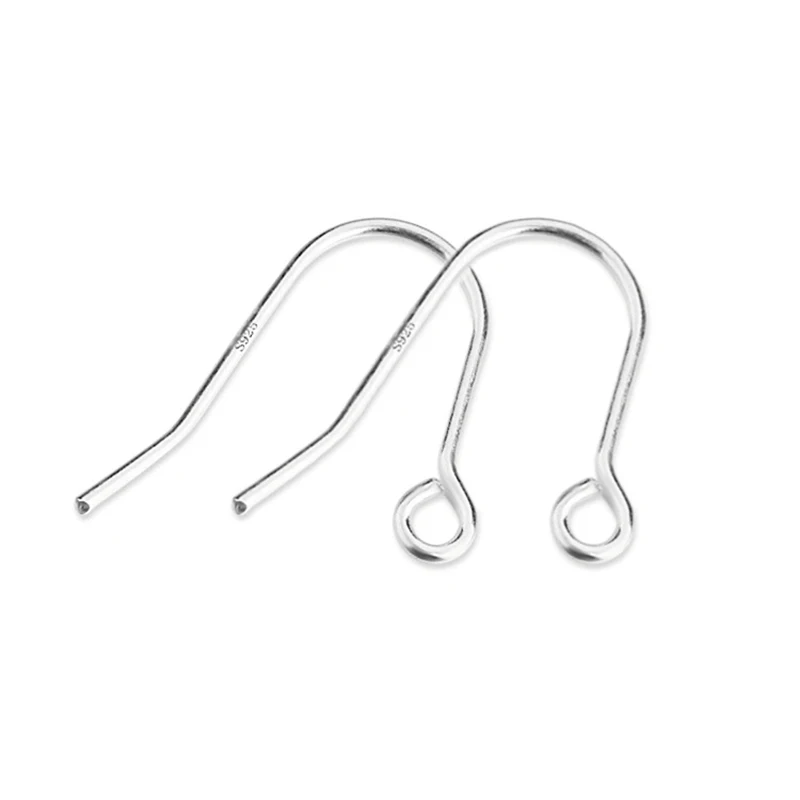 

solid 925 sterling silver earring wire hooks, ear hook findings components of jewelry