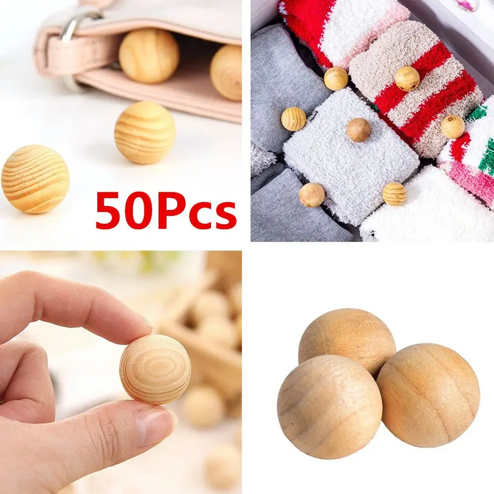 

50 шт., деревянные мячи для защиты от насекомых