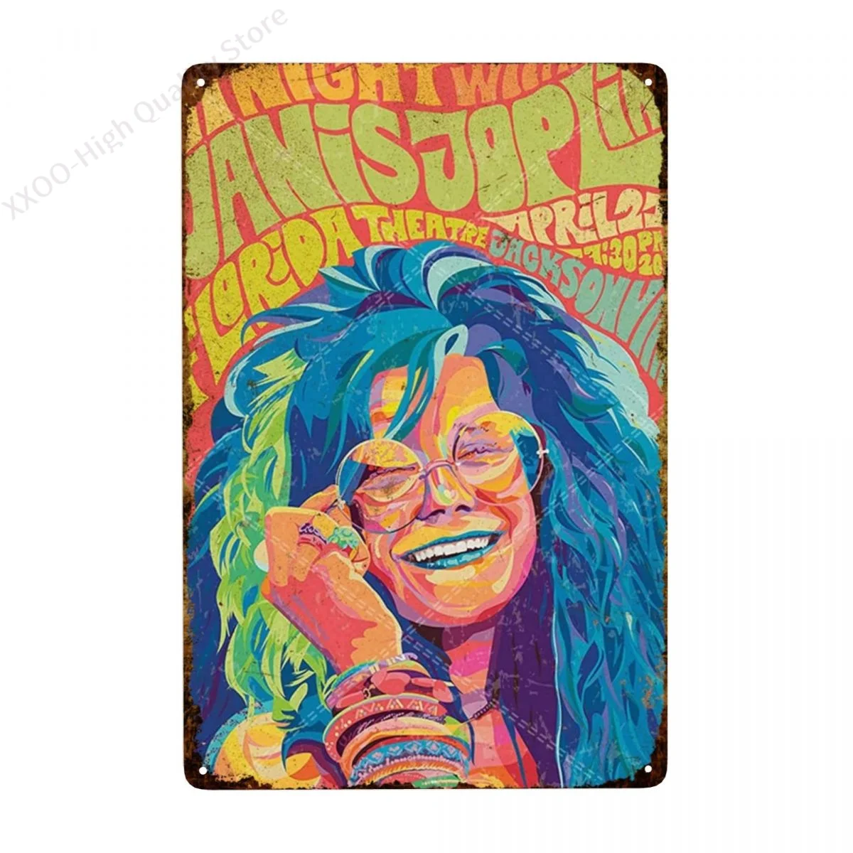 

Vintage Tin Sign - Janis Joplin - Retro Metal Signs Poster Iron Painting Plaque Wall Decor for Bar Cafe Home Garage20x30cm