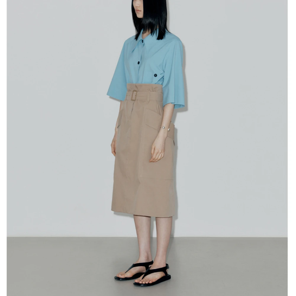 Женская хлопковая юбка-трапеция с завышенной талией в стиле Харадзюку