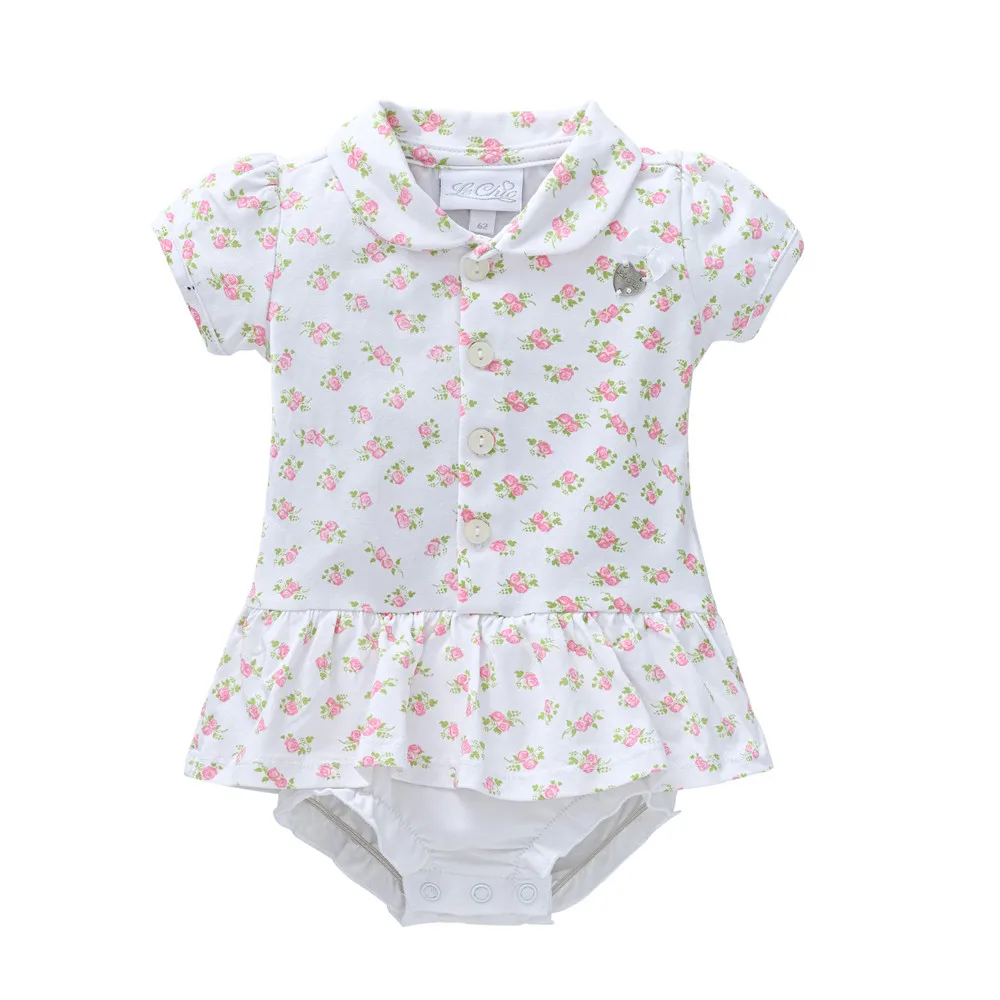 Детское боди летний хлопковый комбинезон с коротким рукавом и мультяшным