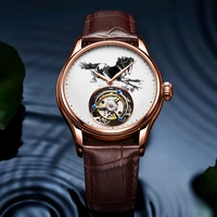 2022 seakoss real tourbillon chronograph watch men sapphire waterproof mechanical manual winding movement watch leather strap