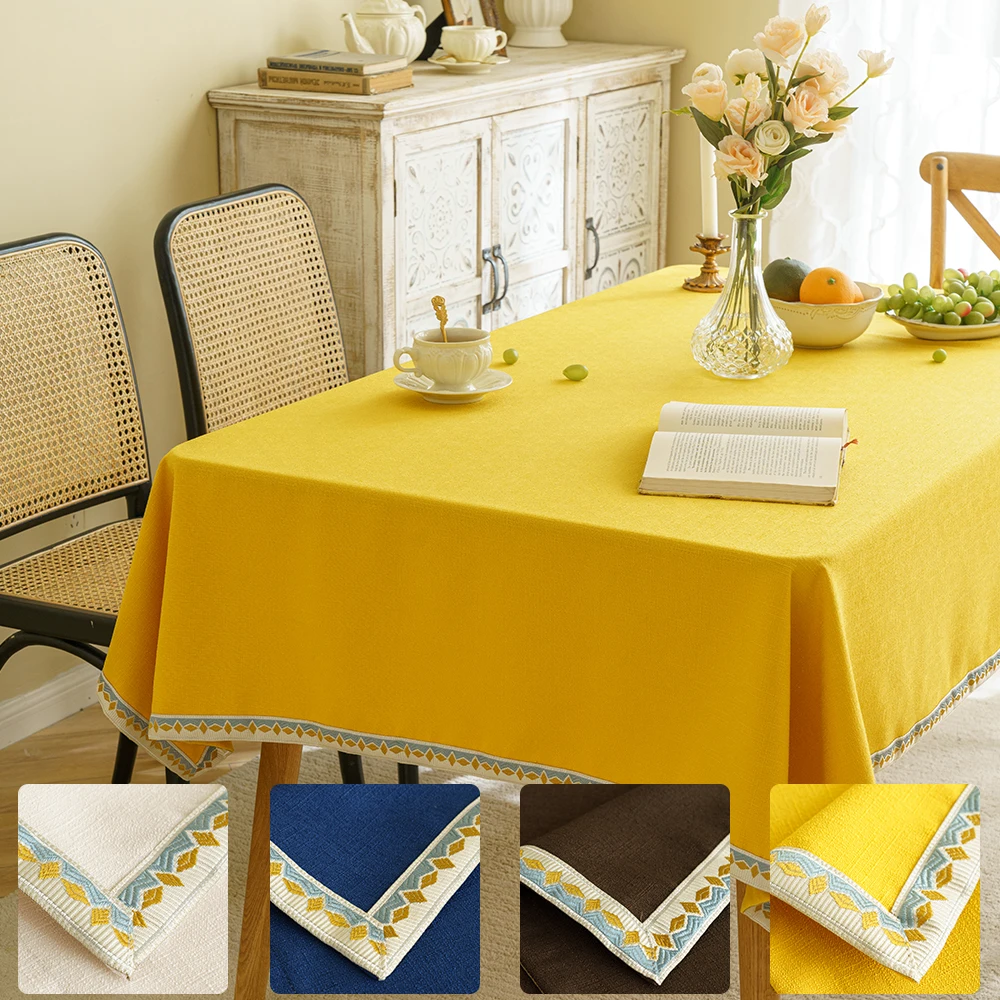 

Solid Cotton Linen Tablecloth For Home Decor Rectangle Table Cloth Dining Table Birthday Party Wedding Table Cover