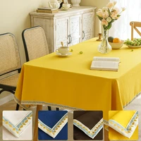 solid cotton linen tablecloth for home decor rectangle table cloth dining table birthday party wedding table cover