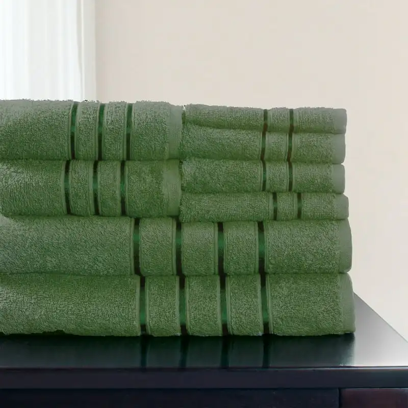 

8-Piece Washcloth, Handtowel, and Bath Towel Set (Green)