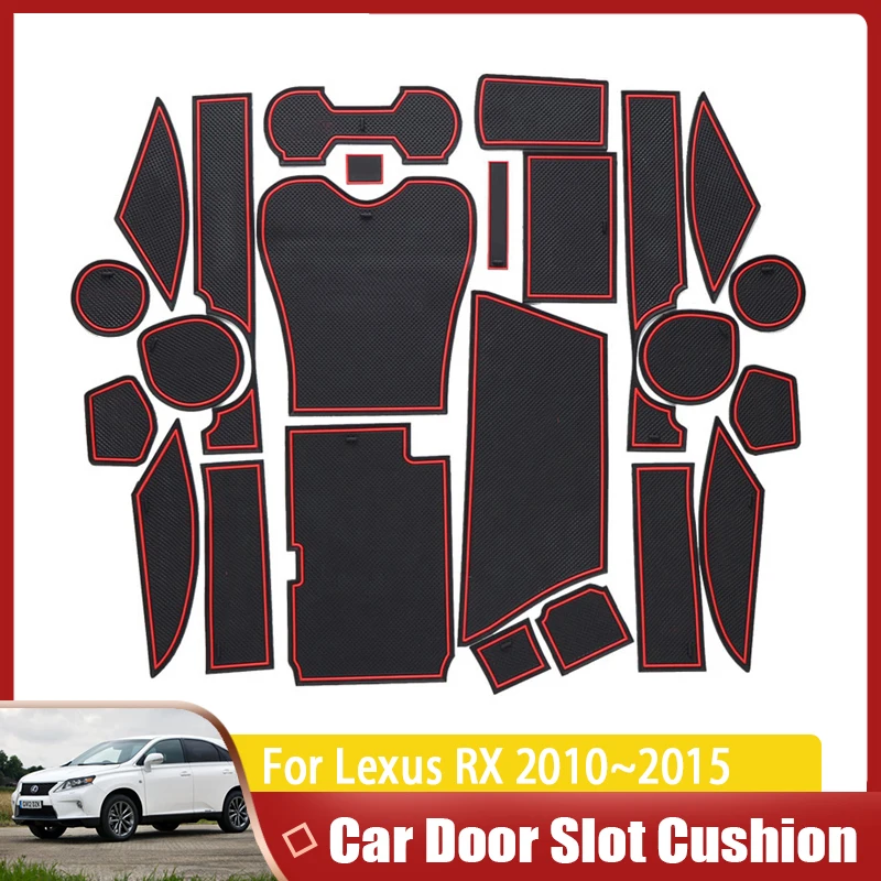 

Car Door Groove Mat For Lexus RX RX270 RX350 RX450h 270 350 450h 2010~2015 Auto Slot Hole Pads Rubber Coaster Car Accessories