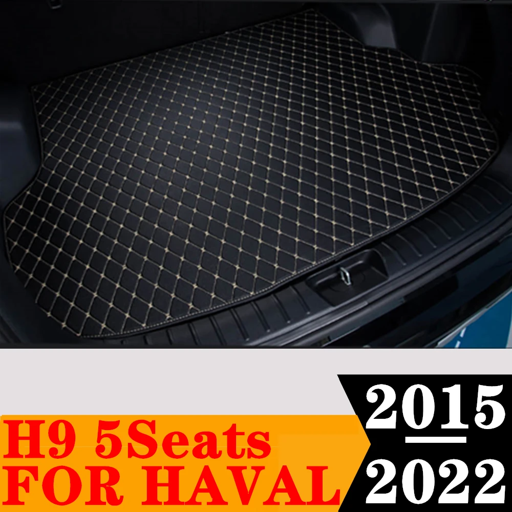 

Sinjayer Car AUTO Trunk Mat ALL Weather Tail Boot Luggage Pad Carpet Flat Side Cargo Liner Cover For Haval H9 5Seats 2015-2022