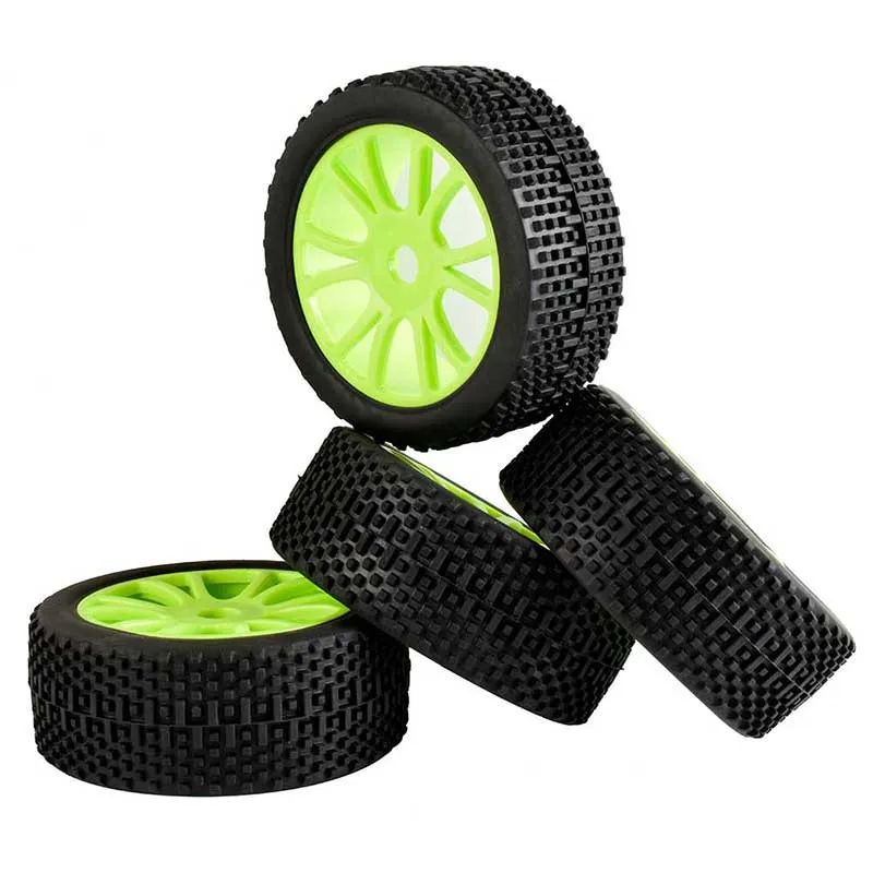 

4Pcs RC 1/8 Off Road Buggy Remote Control Car Rubber Tyre Tires & Wheel Rim 112mm*43mm Hexagon Adapter 17mm For Nitro Baja HSP