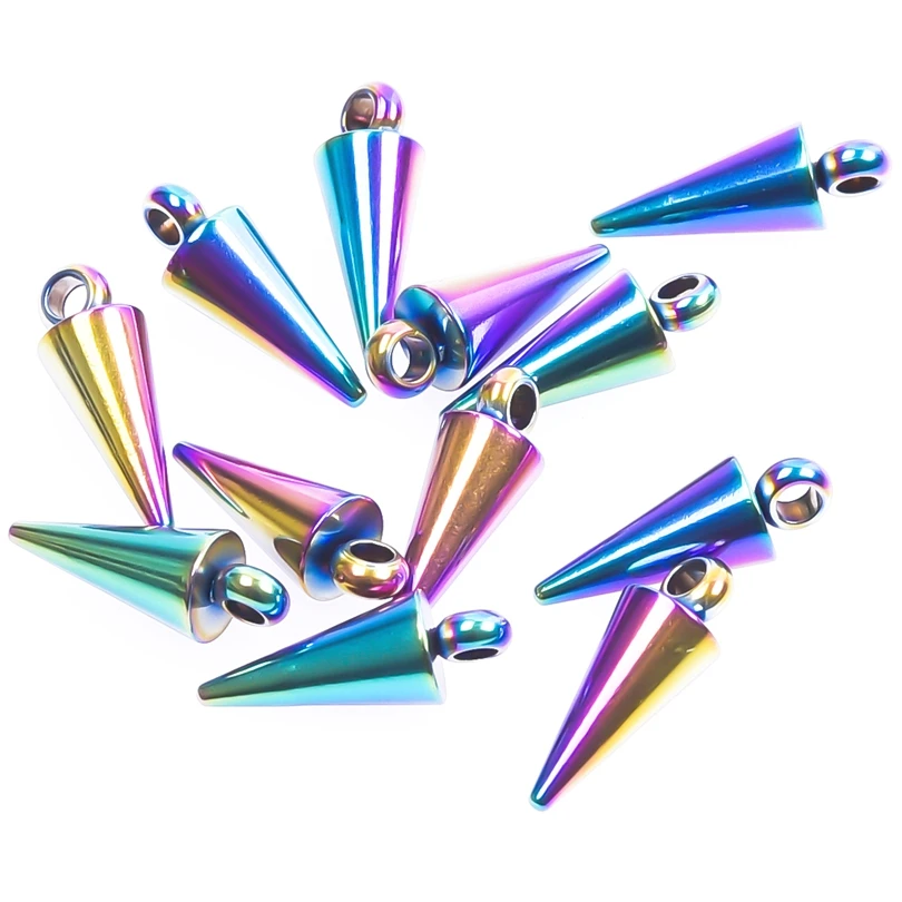 

10pcs/Lot Trendy Circular Cone Rhombus Charms Bedels For Diy Punk Pendant Earrings Jewelry Making Wholesale Component Supplies