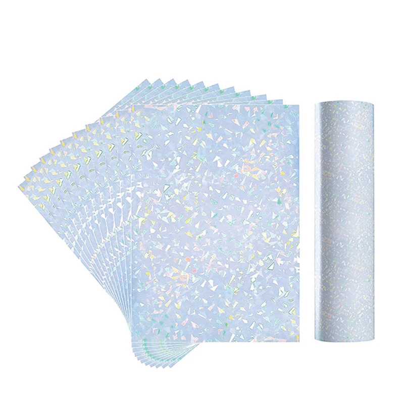 100 Sheet/Lot Self Adhesive Paper Printable Shiny PVC Sticker Paper A4 Holographic Sticker Paper for Inkjet and Laser Printers
