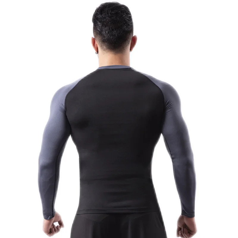 Fitness Suit Men's Long-sleeved Tight-fitting Quick-drying T-shirt Sweating Basketball Running Sports Shirt Muscle Brothers