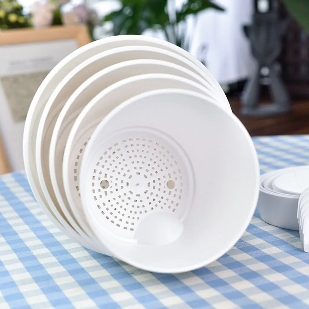 Надежные горшки для растений с самополивом набор из 6 белых горшков дренажным