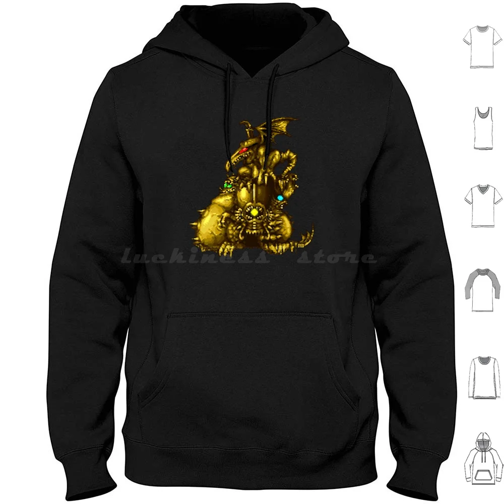 Super Metroid-Statue Hoodie cotton Long Sleeve Super Metroid Ridley Draygon Phantoon Kraid Tourin Snes Zebes Super Video Games