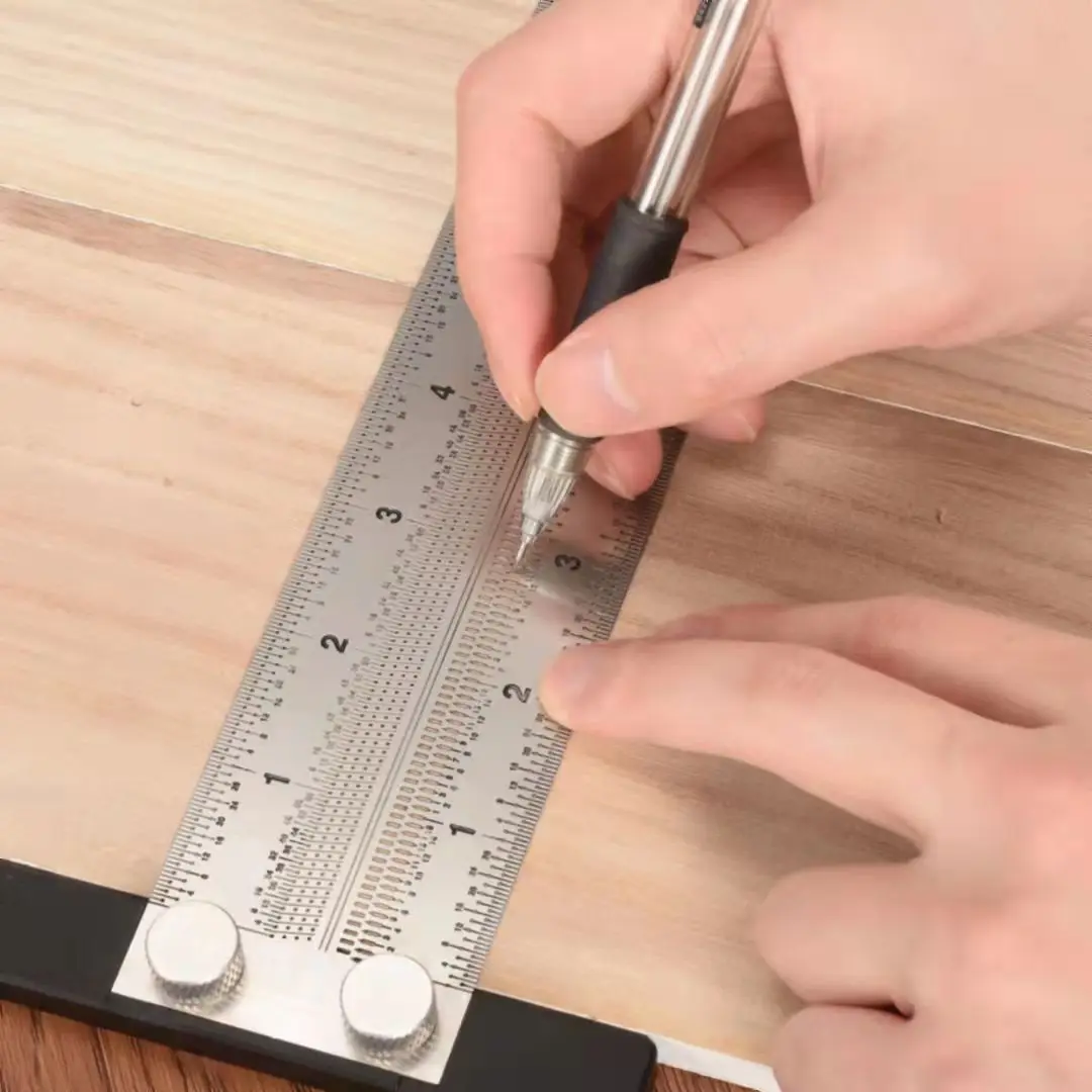 High-precision T Type Square Ruler Woodworking Aluminum Alloy Scriber Measuring Carpentry Marking Gauge Carpenter Tools