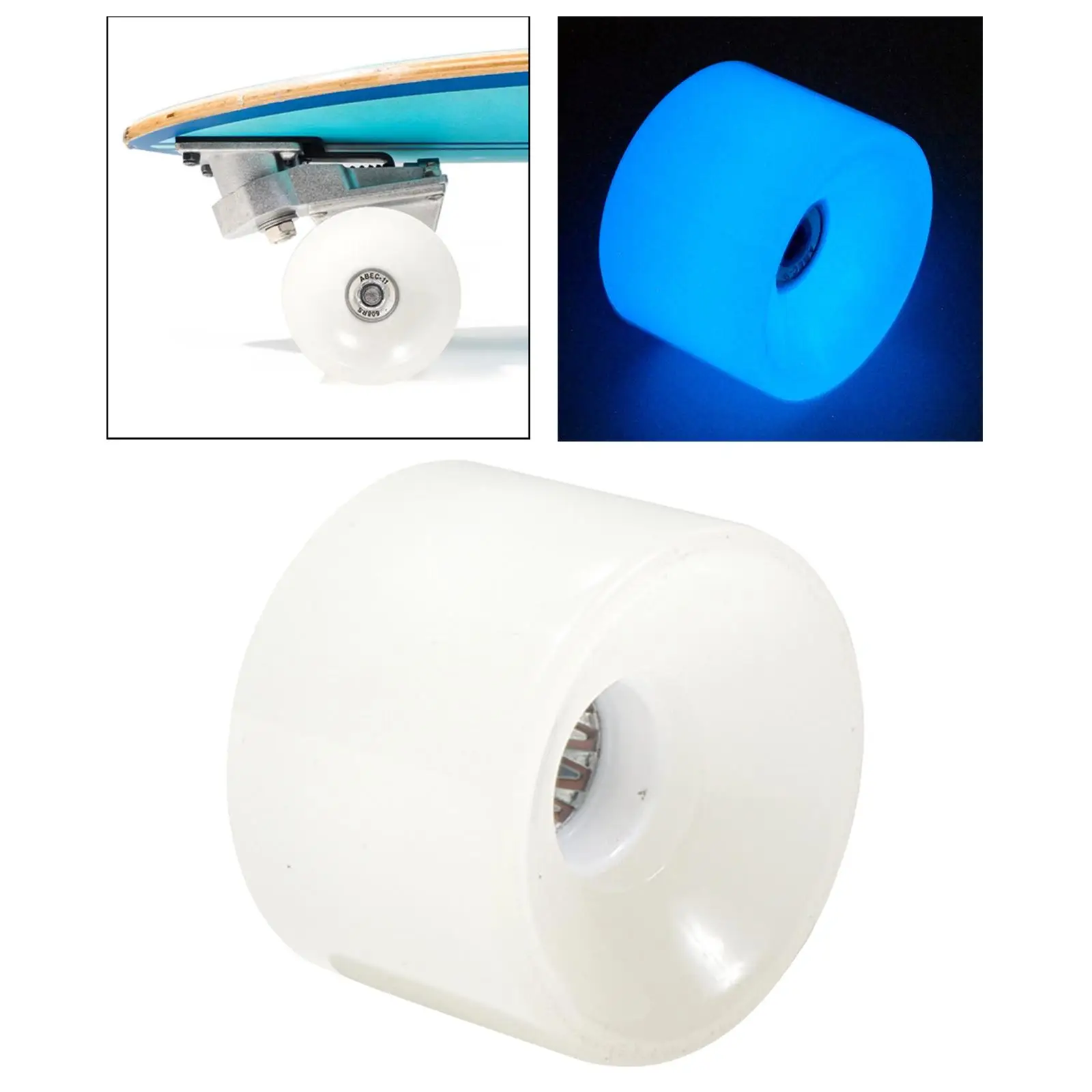 Skateboard Wheel 85A LED Light PU Maintenance Parts 608RS Bearing Replacement Skate Board Light up Roller for Skateboarding