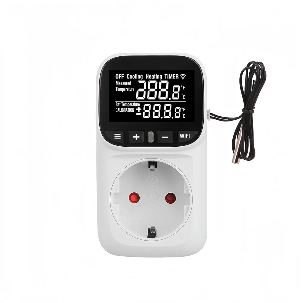 

Tuya WIFI цифровой термостат розетка 110 В 220 В регулятор температуры розетка отопление охлаждение режим синхронизации NTC датчик зонд