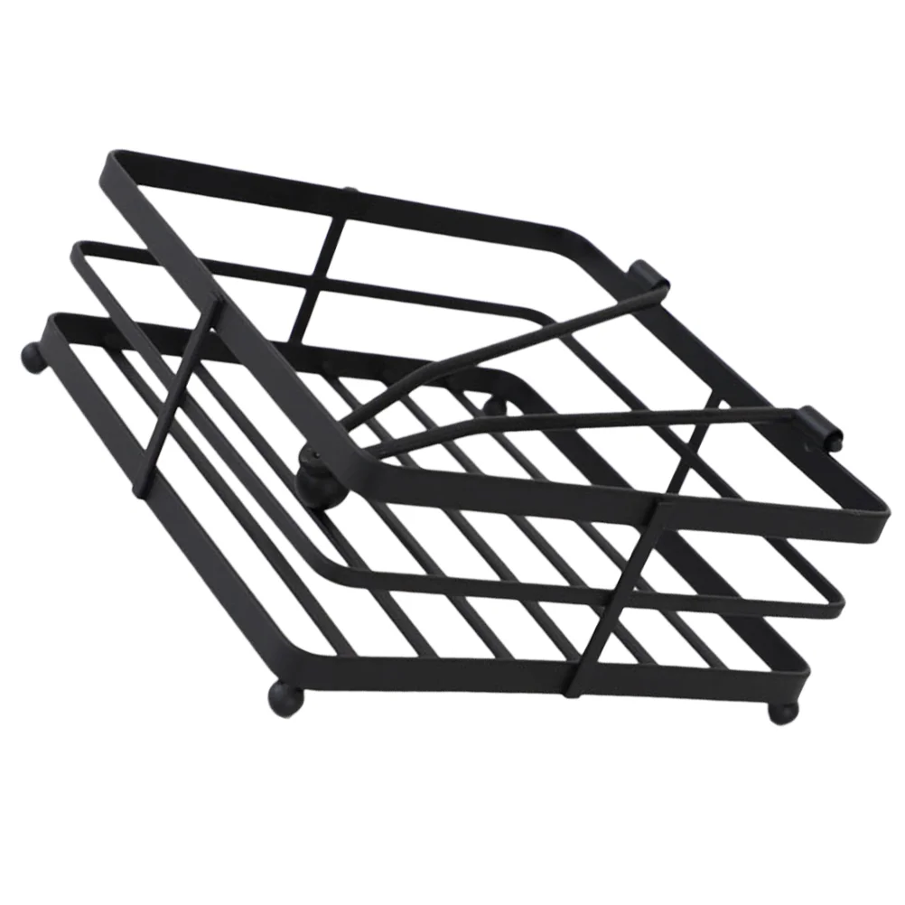

Iron Napkin Holder Flat Dispenser Home Table Holders Kitchen Reusable Metal Countertop Napkins Silver Paper Towel Rings