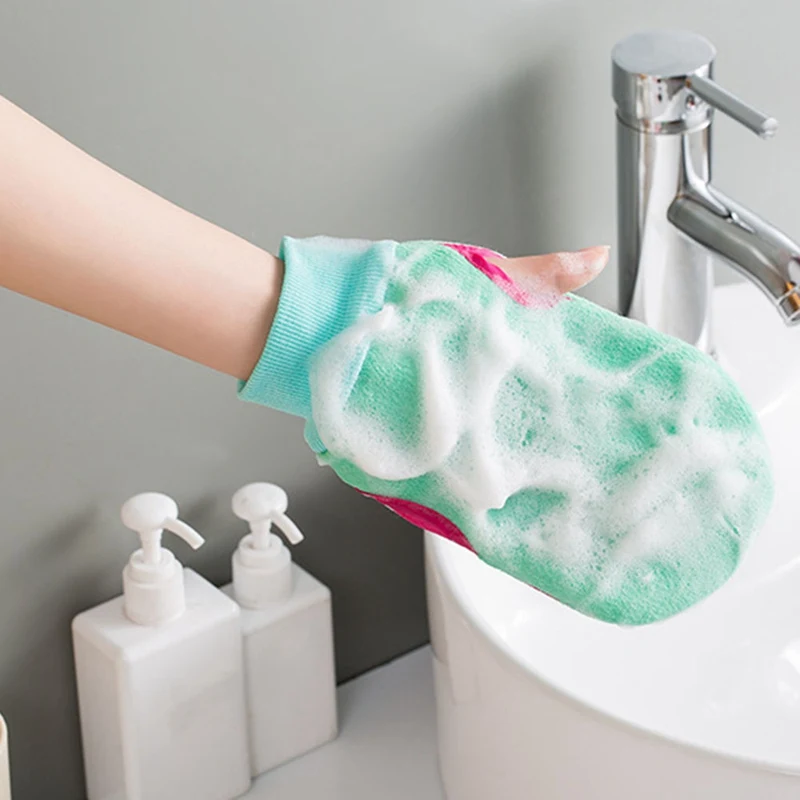 

Bath Gloves Cuozao Exfoliating Gloves Adult Rubbing Back Double-sided Bathing Gloves Shower Back Towel Bathroom Accessories