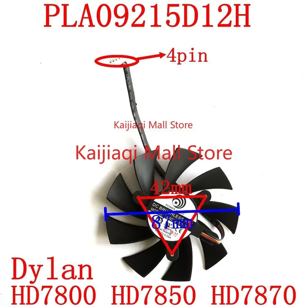 Вентилятор Охлаждения видеокарты для Дилана HD7800 HD7850 HD7870, 4 провода, 4 контакта