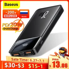 Baseus Power Bank 20000Mah Draagbare Oplader Powerbank 10000Mah Externe Batterij Pd 20W Snel Opladen Voor Iphone Xiaomi poverbank