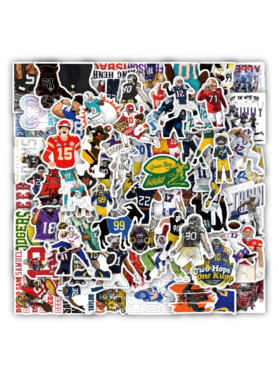 100 персонализированные граффити наклейки для персонажей регби чемодан