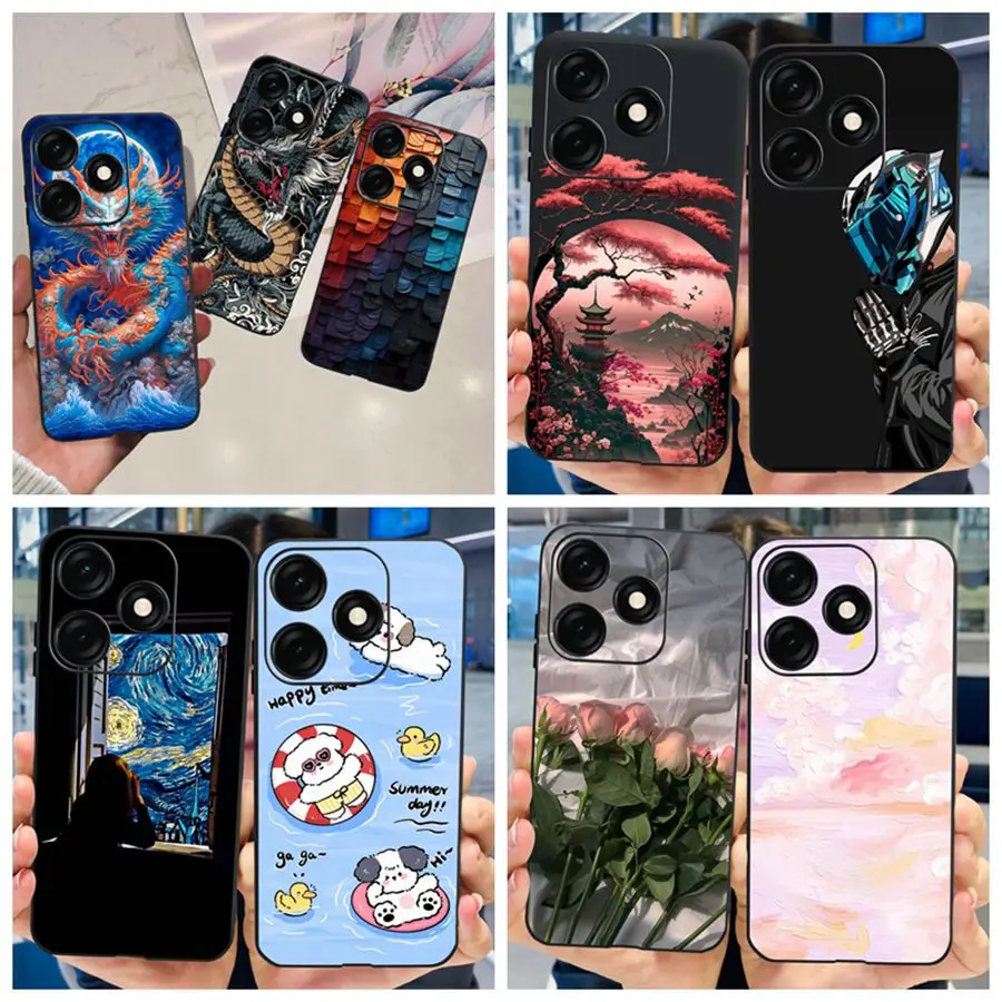 Для Tecno Spark 20 20C Pro Чехол Cool Flower ТПУ Мягкий силиконовый противоударный чехол для