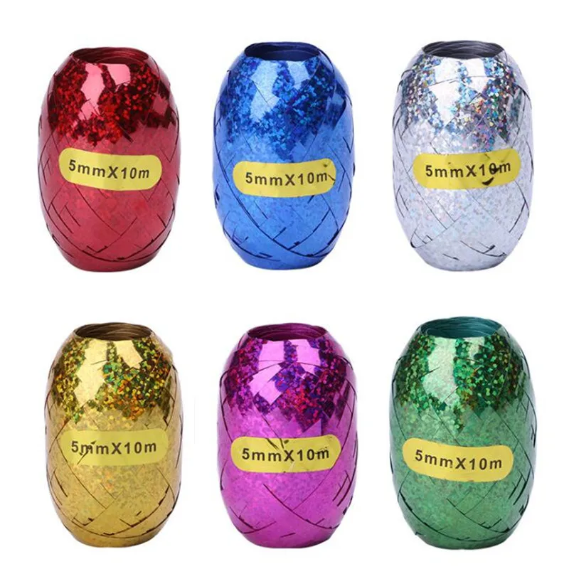 

6pcs 5mm*10m Balloon Rope Foil Balloon Laser White Rose Gold Ribbon Wedding Birthday Party Decoration Air Balloon Wrapping Tap