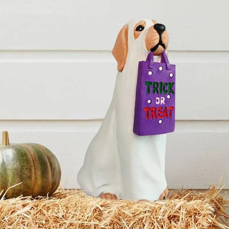 Статуи собаки и кошки на Хэллоуин праздничная тема призрак собака держатель для