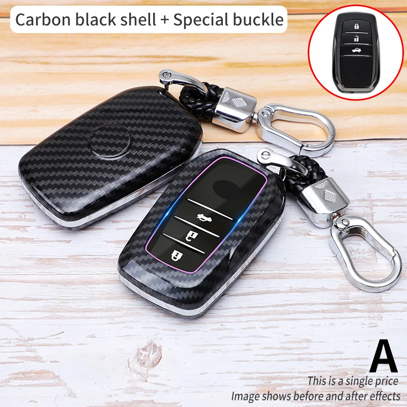 

Car key case Full cover For Toyota Prius Camry Corolla C-HR CHR RAV4 Prado 2018 chr auris hilux vitz aygo Accessories keychain