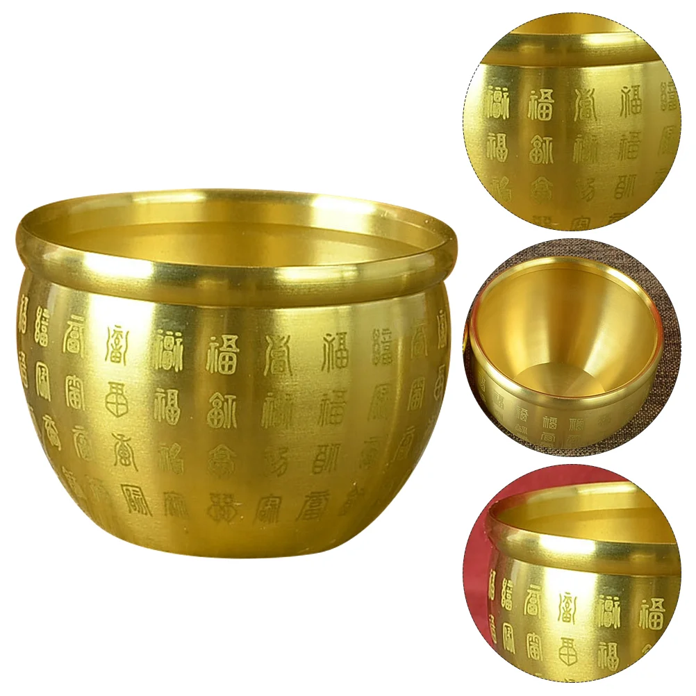 

Bowl Treasure Copper Basin Wealth Offering Good Statue Money Fortune Luck Shui Feng Porsperity Lucky Bowls Chinese Golden Brass