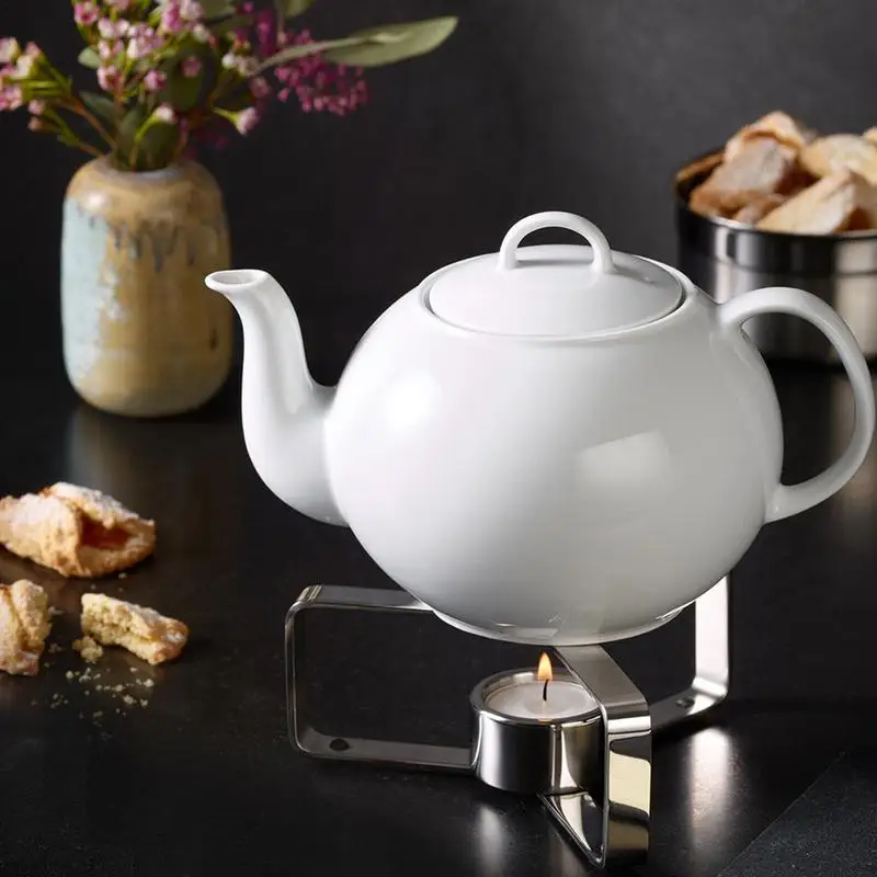 Складной подогреватель для кофе чайник из нержавеющей стали с подсвечником